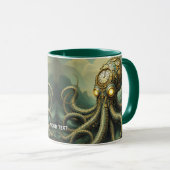 Fantasy Niedlich Steampunk Clock Kraken Tasse (VorderseiteRechts)