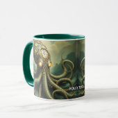 Fantasy Niedlich Steampunk Clock Kraken Tasse (Vorderseite Links)