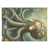 Fantasy Niedlich Steampunk Clock Kraken Tischdecke (Vorderseite (Horizontal))