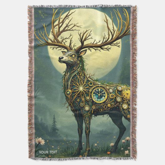 Fantasy Niedlich Steampunk Deer Forest Decke (Vorderseite Vertikal)