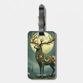 Fantasy Niedlich Steampunk Deer Forest Gepäckanhänger (Rückseite vertikal)