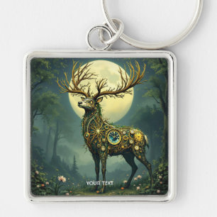 Fantasy Niedlich Steampunk Deer Forest Schlüsselanhänger
