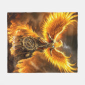 Fantasy Niedlich Steampunk Flames Phoenix Fleecedecke (Vorderseite (Horizontal))
