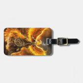 Fantasy Niedlich Steampunk Flames Phoenix Gepäckanhänger (Vorderseite horizontal)