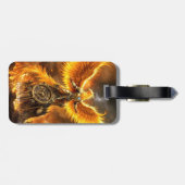Fantasy Niedlich Steampunk Flames Phoenix Gepäckanhänger (Rückseite horizontal)
