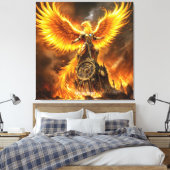 Fantasy Niedlich Steampunk Flames Phoenix Leinwanddruck (Insitu (Schlafzimmer))
