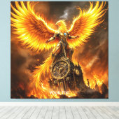 Fantasy Niedlich Steampunk Flames Phoenix Leinwanddruck (Insitu (Holzboden))