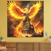 Fantasy Niedlich Steampunk Flames Phoenix Leinwanddruck (Insitu (Wohnzimmer))