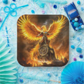 Fantasy Niedlich Steampunk Flames Phoenix Pappteller (Party)