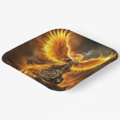 Fantasy Niedlich Steampunk Flames Phoenix Pappteller (Gewinkelt)