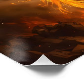 Fantasy Niedlich Steampunk Flames Phoenix Poster (Ecke)