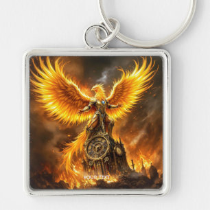 Fantasy Niedlich Steampunk Flames Phoenix Schlüsselanhänger