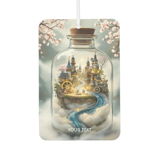 Fantasy Niedlich Steampunk Flasche City Autolufterfrischer (Vorderseite)