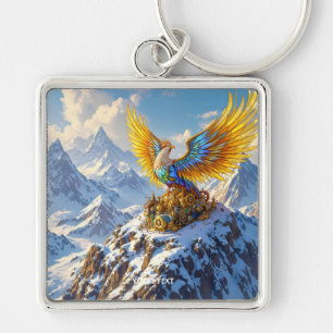 Fantasy Niedlich Steampunk Mountains Phoenix Schlüsselanhänger