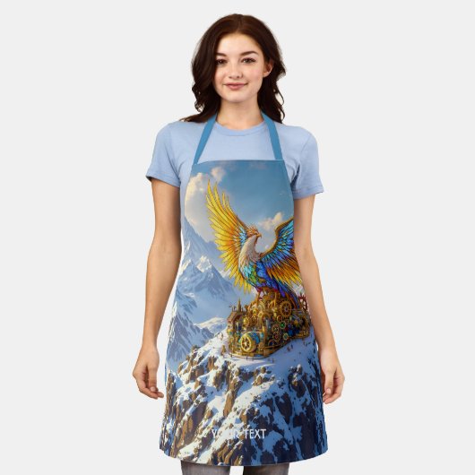 Fantasy Niedlich Steampunk Mountains Phoenix Schürze (Getragen)