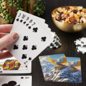 Fantasy Niedlich Steampunk Mountains Phoenix Spielkarten (In Situ)