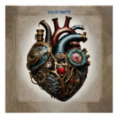 Fantasy Niedlich Steampunk Open Heart Poster (Vorderseite)