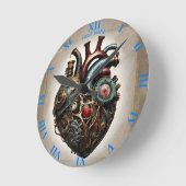 Fantasy Niedlich Steampunk Open Heart Runde Wanduhr (Winkel)