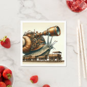 Fantasy Niedlich Steampunk Schneckenbahn Serviette (Beispiel)