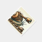 Fantasy Niedlich Steampunk Schneckenbahn Serviette (Ecke)