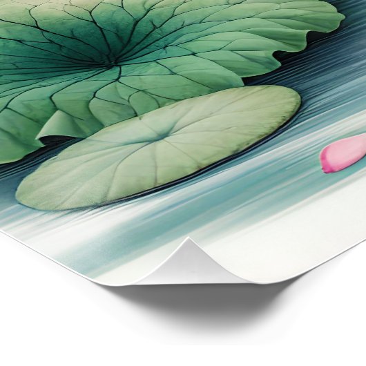 Fantasy Niedlich Storch Blume See Poster (Ecke)