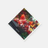 Fantasy Niedlich Strawberry Lovely Kitten Serviette (Ecke)