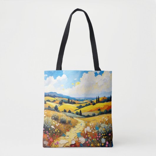 Fantasy Niedlich Summer Landschaft Impasto Tasche (Vorderseite)