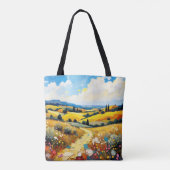 Fantasy Niedlich Summer Landschaft Impasto Tasche (Rückseite)