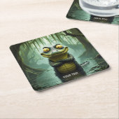 Fantasy Niedlich Sumpflandkrokodil Rechteckiger Pappuntersetzer (angewinkelt)