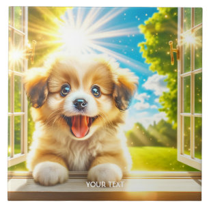 Fantasy Niedlich Sun Baby Dog Fliese