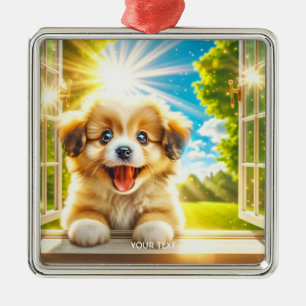Fantasy Niedlich Sun Baby Dog Ornament Aus Metall