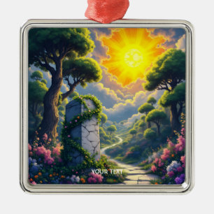 Fantasy Niedlich Sun Clouds Forest Ornament Aus Metall