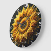 Fantasy Niedlich Sunflower Yarn Strings Große Wanduhr (Winkel)