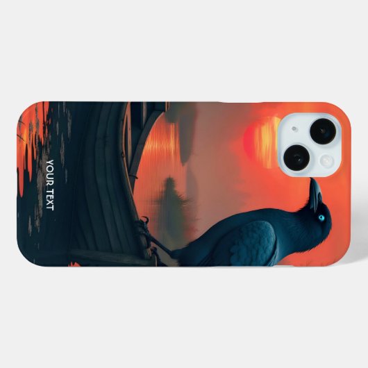 Fantasy Niedlich Sunset Boat Raven Case-Mate iPhone Hülle (Rückseite (Horizontal))