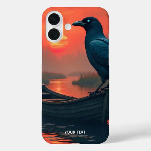 Fantasy Niedlich Sunset Boat Raven Case-Mate iPhone Hülle (Rückseite)
