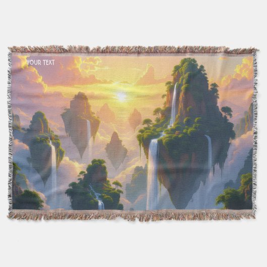 Fantasy Niedlich Sunset Islands Wasserfälle Decke (Vorderseite)
