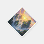 Fantasy Niedlich Sunset Islands Wasserfälle Serviette (Ecke)