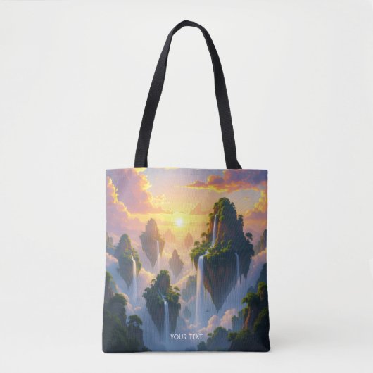 Fantasy Niedlich Sunset Islands Wasserfälle Tasche (Vorderseite)