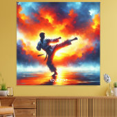 Fantasy Niedlich Sunset Karate Fighter Leinwanddruck (Insitu (Wohnzimmer))