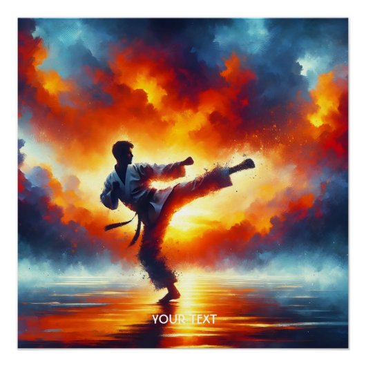Fantasy Niedlich Sunset Karate Fighter Poster (Vorderseite)