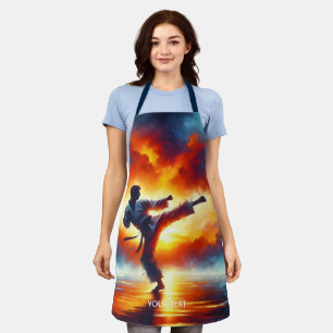 Fantasy Niedlich Sunset Karate Fighter Schürze