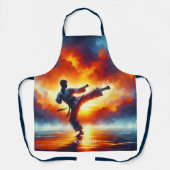Fantasy Niedlich Sunset Karate Fighter Schürze (Vorderseite)