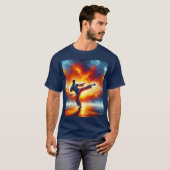 Fantasy Niedlich Sunset Karate Fighter T-Shirt (Vorne ganz)