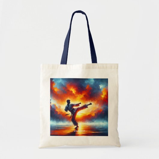 Fantasy Niedlich Sunset Karate Fighter Tragetasche (Vorne)