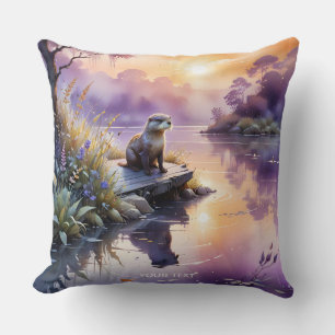 Fantasy Niedlich Sunset Lila See Kissen