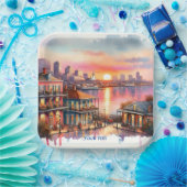 Fantasy Niedlich Sunset New Orleans View Pappteller (Party)