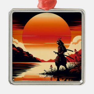 Fantasy Niedlich Sunset Samurai Sun Ornament Aus Metall