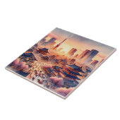 Fantasy Niedlich Sunset Tokyo View Fliese (Seite)