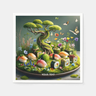 Fantasy Niedlich Sushi Japanische Landschaft Serviette