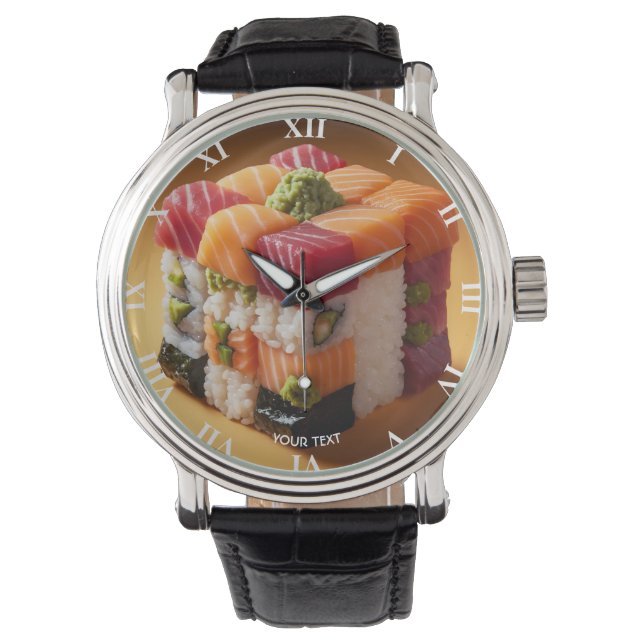 Fantasy Niedlich Sushi Small Cube Armbanduhr (Vorderseite)